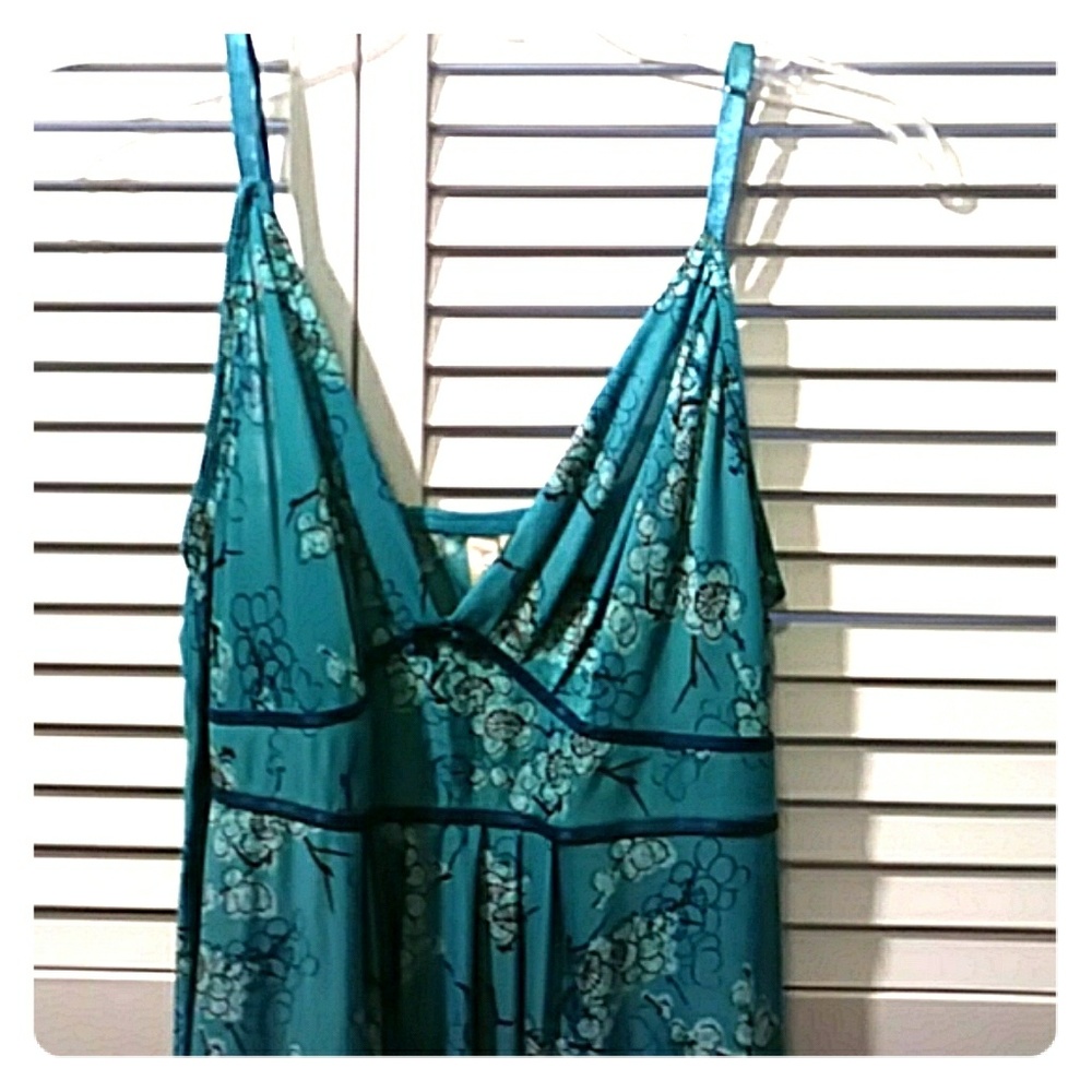 Teal Floral Chemise